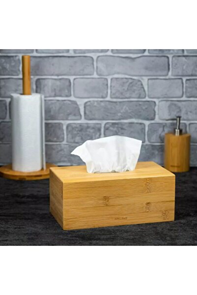 Kinghoff Cutie pentru servetele, din bambus, 26,4x15x11,2cm,