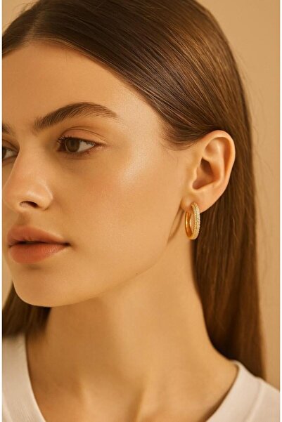 New Obsessions Zircon Stone Full Round Earrings- 2 cm