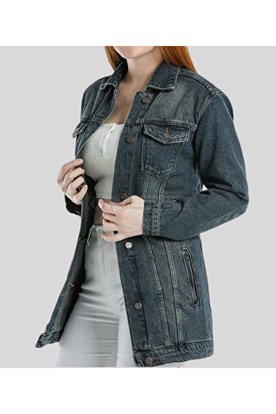 MQ Long-sleeved blue denim blazer jacket