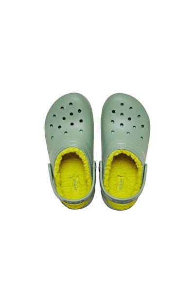 Crocs Classic Lined Clog K Children's Slippers - Cactus Green