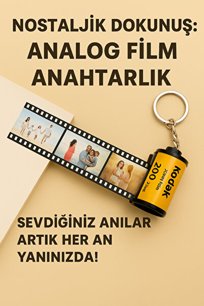Kodak Kişiye Özel Fotoğraflı Analog Film Anahtarlık – Nostalji Hediye