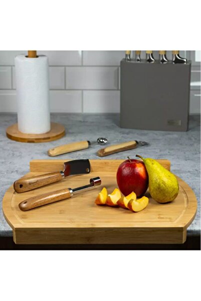 Kinghoff Bamboo manual chopper with edges, rectangular, 45x33x4 cm,