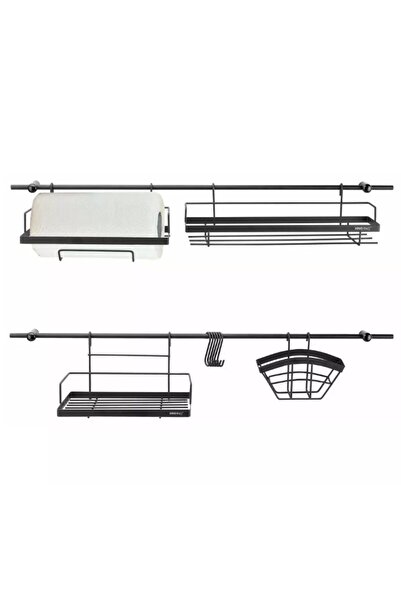 Kinghoff Set organizator pentru bucatarie, cu montaj pe perete, din otel, set...