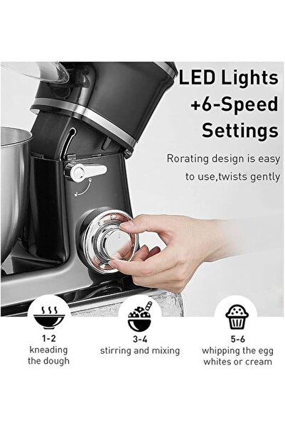 Generic Electric Stand Mixer - 3-in-1 Planetary Blender & Food Processor, 1000W (Black)