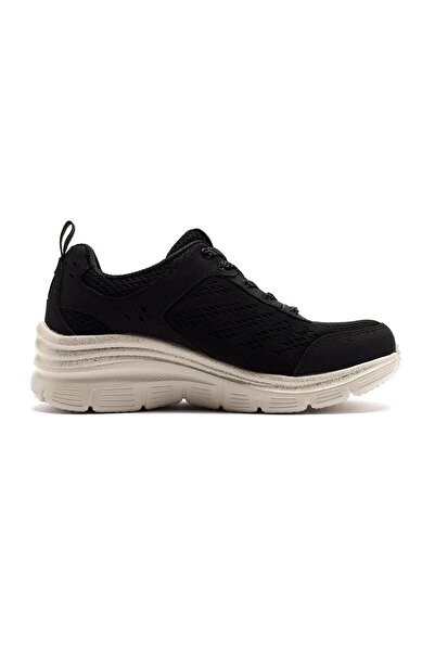 SKECHERS Fashion Fit Air Cooled Memory Foam Sneaker Memory Sole Women's Casual Sports Shoes Black