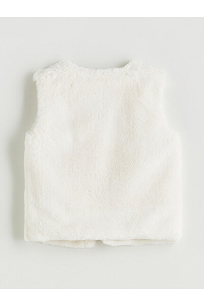 LC Waikiki Vizyon New Season Crew Neck Faux Fur Girls' Vest