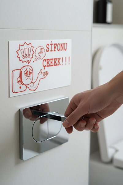 N NOXXO Komik Duvar Dekoru 3D Tabela Sifonu Çek | Esprili Banyo Tuvalet Uyarı...