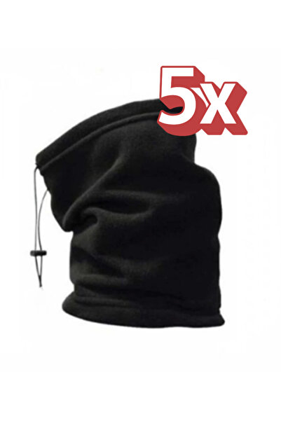 Zee Kışlık Polar Bere Boyunluk Siyah 5 adet