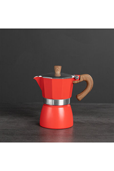 LUXURY 300ml Moka pot for Italian espresso making, made of rust-resistant aluminum. High safety valve.
