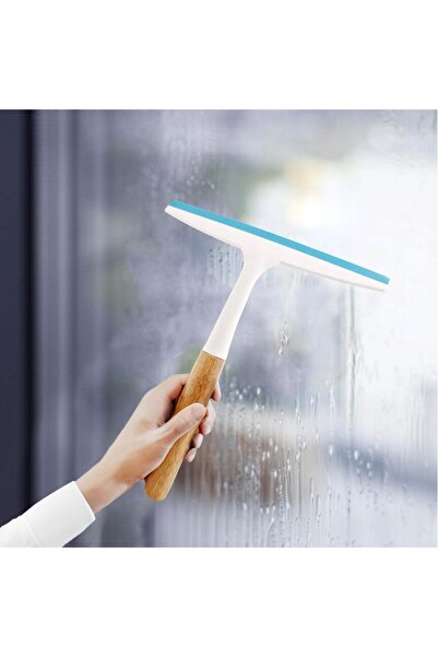 SEPIO Racleta pentru geam cabina de dus, cu maner din lemn, 24x20x3 cm, alb,