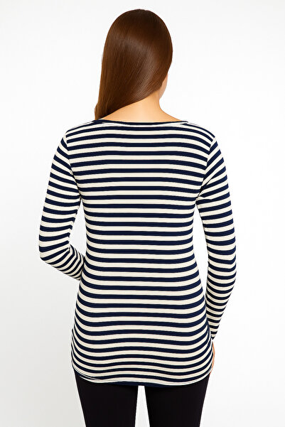 MEGHAN L.A Μπλούζα από μαλακό ύφασμα με λεπτομέρεια σε μπλε ναυτικό χρώμα για έγκυες γυναίκες