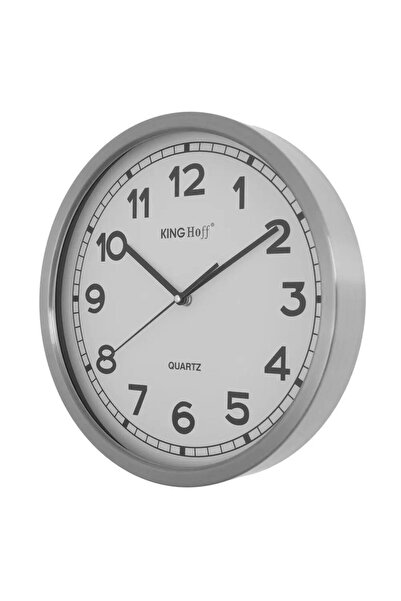 Kinghoff Wall clock, silver-white, 34cm,