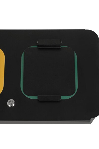 Powerx Trash can lid with hinge and handle, galvanized steel, matte black,