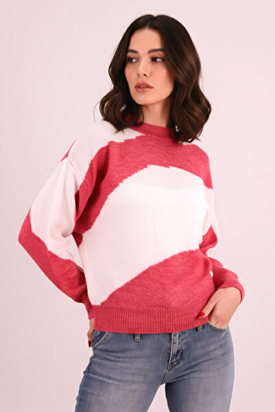 armonika Women's Fuchsia Two-Tone Knitwear Sweater Arm-26K136079