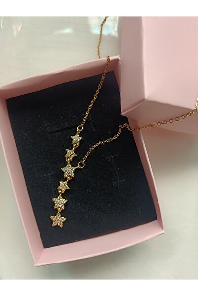 Kudi Shooting Star Model Gold Color Steel Necklace