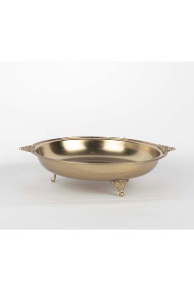 Mikasa Moor Brass Embroidered Round Tray 25X6Cm