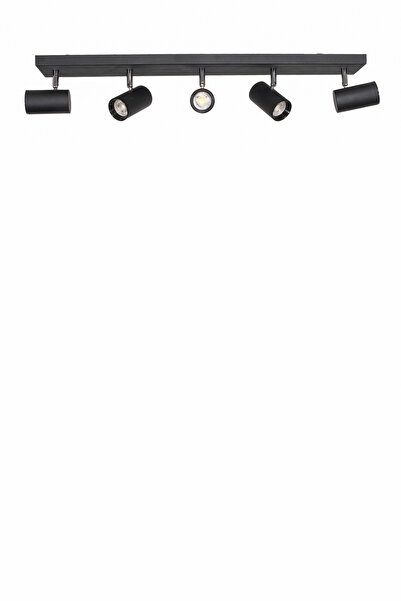 Fer Avize Spot Avize 360 Derece Dönebilen Modern Pratik Başlıklı Sıralı 5'li Siyah Avize (BEYAZ IŞIK)