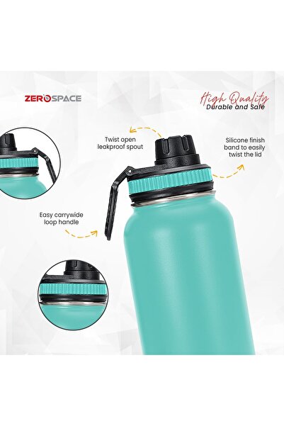 Generic ZeroSpace Stainless Steel Water Bottle 1L Double Wall Vacuum Insulated (Green)