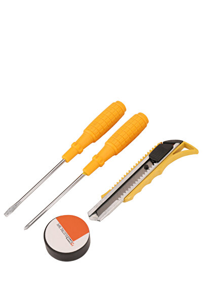 Lawazim Tool Set 4Pcs -Screwdrivers Cutter and Tape Set for Multi-Purpose Household Repair