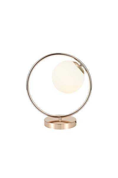 RFAN Lampă, cu abajur, 1 x E27, înălțime 35 cm, auriu/alb