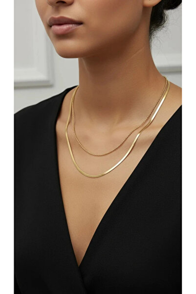 İNN JEWELLERY قلادة من الفولاذ 316L مقاومة للصدأ ومضادة للحساسية بتصميم ثنائي (ضمان المستورد لمدة عامين)