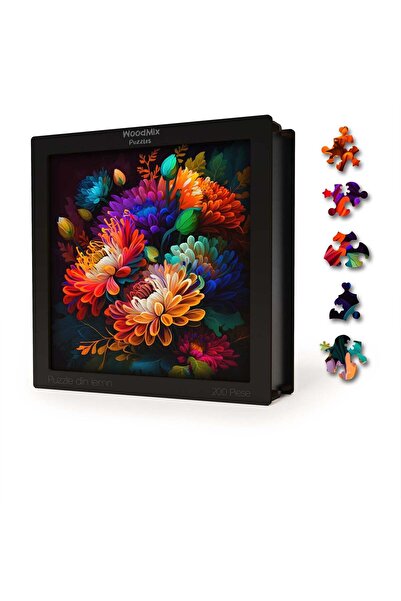 WoodMix Puzzles Flower Wooden Puzzle - Colorful Italian Asters