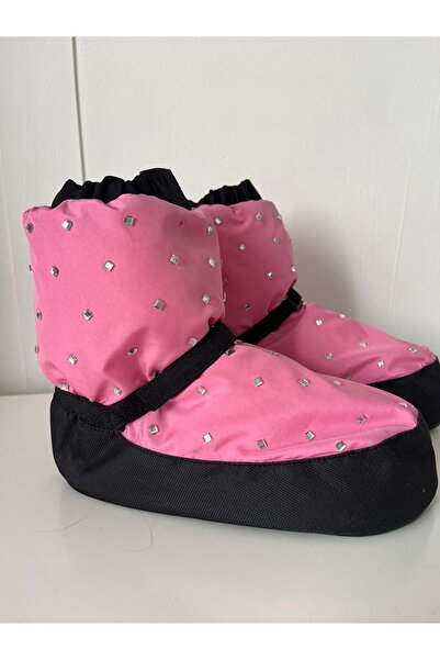 EDEXPORT Warm-Up Bot Bale Botu Bale Ayakkabısı Isıtıcı Pembe Taşlı