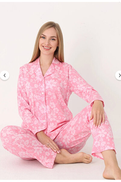 NBB Kadın Comfort Cool % 100 Pamuk Çiçek Desenli Pijama Takım