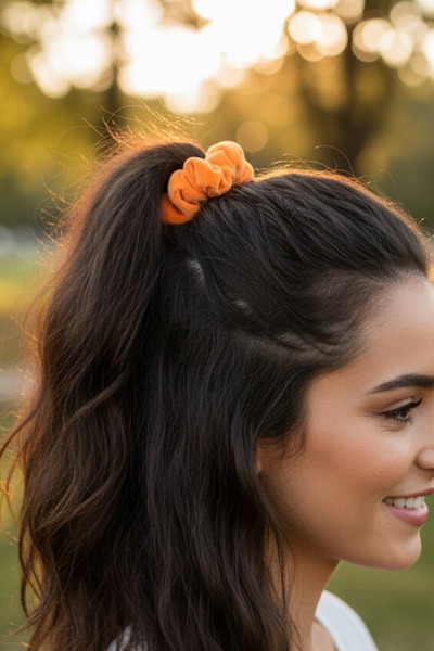 Modex Orange Color Bow Detail Towel Rubber Buckle