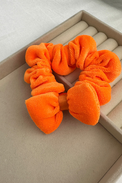 Modex Orange Color Bow Detail Towel Rubber Buckle
