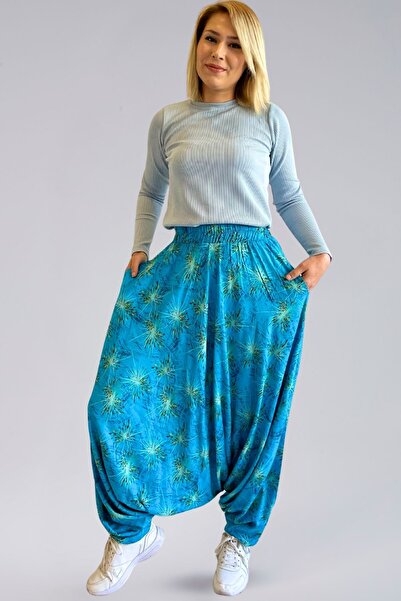 SHE BEST Authentic Viscose Shalwar - Viscose Fabric Comfortable Fit Belmando Bohemian Authentic Style Women's Shalwar with Pockets