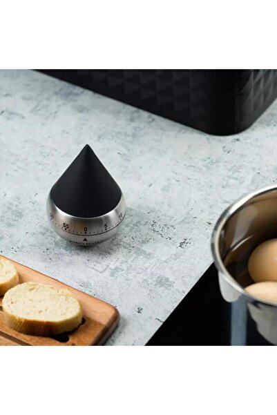 Kinghoff Steel kitchen timer, 62x92 mm, 60 minutes, gray, stainless steel,