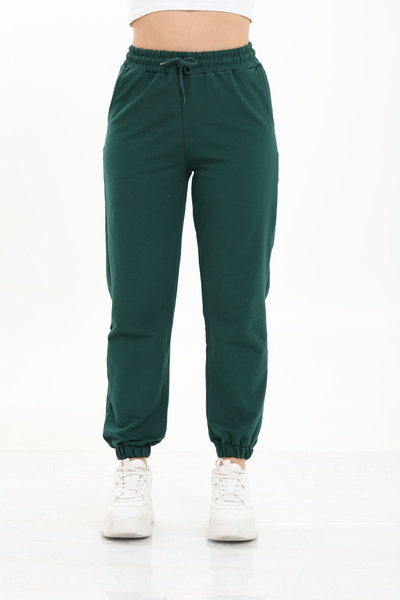 HEDEF DAİSY Women's Clothing Elastic Waist Two Thread Front Lace up Elasticated Leg Hem Sweatpants