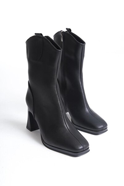 Oskar Kadın Diz Altı Topuklu Şık Çizme Kalıp rahatlığıyla Gün Boyu Konfor