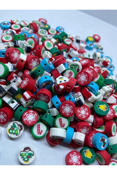 HakCan Yılbaşı Noel Yeni Yıl temalı kolye bileklik aksesuarı fimo boncuk 30 adet