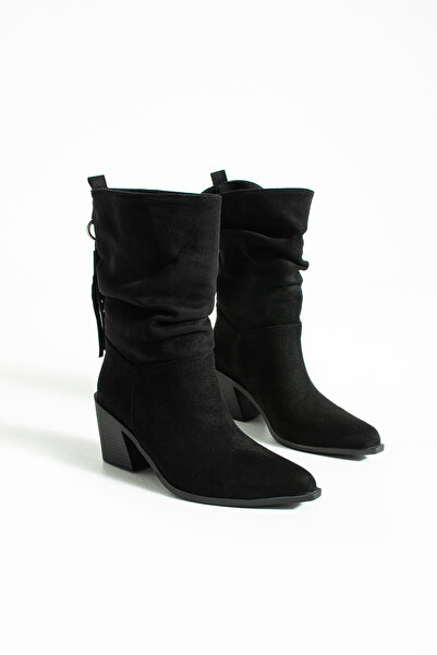 nevanın pabuçları Senkora Tassel Detailed Suede Cowboy Women's Boots