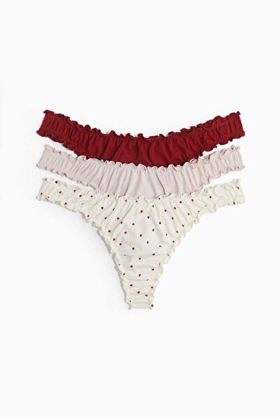 H&M 3-pack overlock-detail thong briefs
