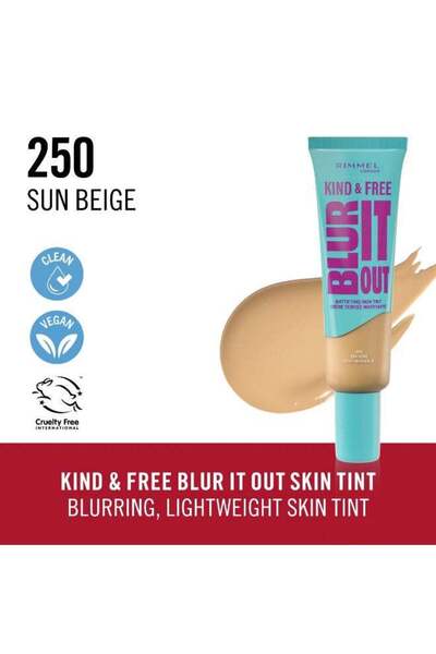 Rimmel LONDON Kind And Free Blur It Out Mattifying Skin Tint 250 Sun Beige 30Ml