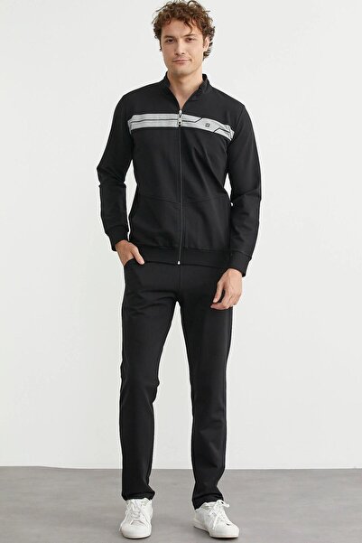 Sementa 84422 Zippered Mock Neck Pocket Tracksuit Set