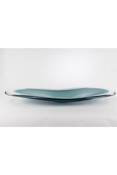 Mikasa Moor Lunera Turkuaz Cam Dekor Tabak 65x25cm