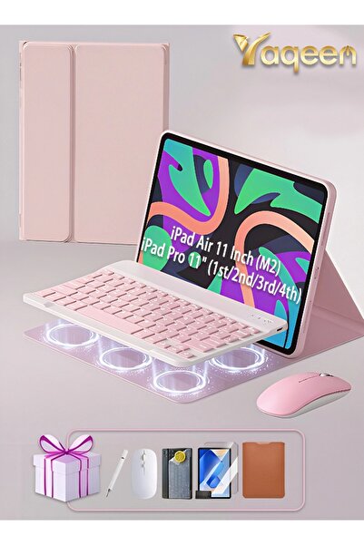 yaqeen iPad Air (M2) & iPad Pro 11 Inch Magic Keyboard Case (1st/2nd/3rd/4th Generation) With Mouse