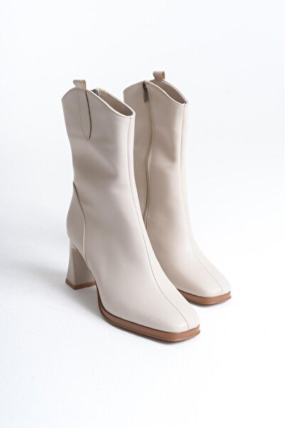 Oskar Kadın Diz Altı Topuklu Şık Çizme Kalıp rahatlığıyla Gün Boyu Konfor