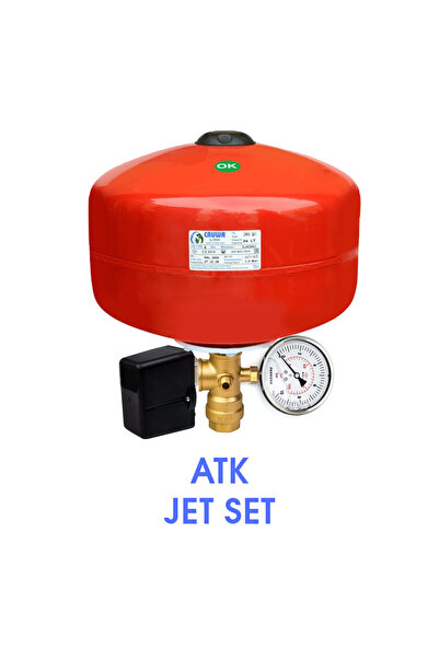 CRUWA Su Basınçlandırma Seti – 24 Lt Tank + Basınç Şalteri + Manometre + 5 Yo...