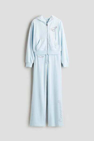 H&M 2-piece motif-detail velour set