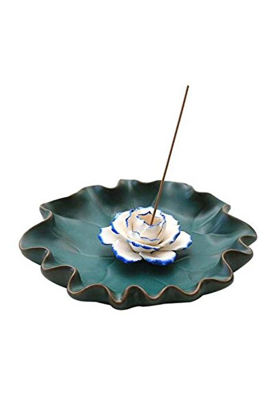 Yailla Cool Burner Ceramic Lotus Flower Incense Holder for Sticks (4.92 in) -...