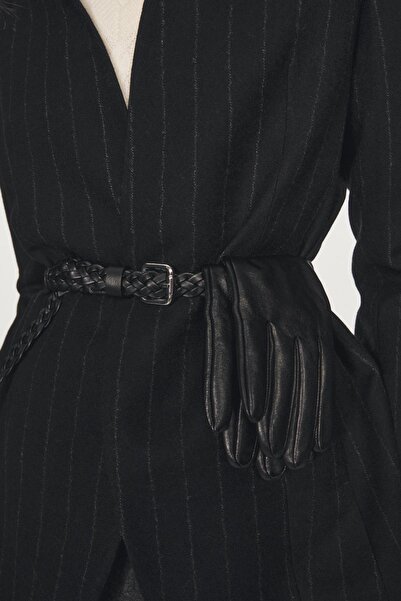 Massimo Dutti American jacket without lapels, pinstripe