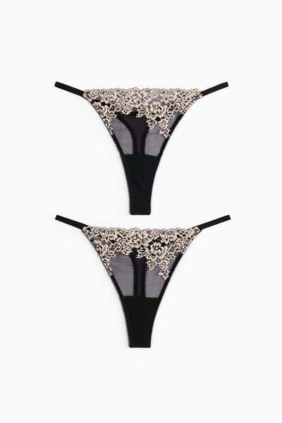 H&M 2-pack lace tanga thong briefs