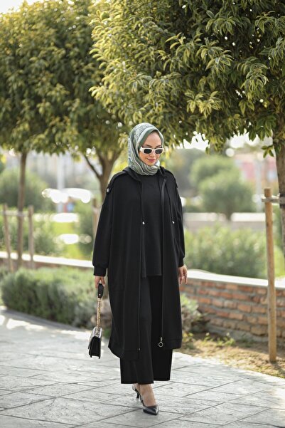 NS Moda Hijab Epaulet Suit Black