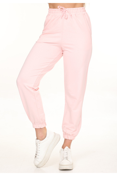 HEDEF DAİSY Women's Clothing Elastic Waist Two Thread Front Lace up Elasticated Leg Hem Sweatpants