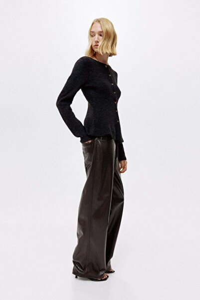 H&M Rib-knit peplum cardigan